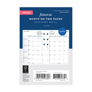 Filofax Month on Two Pages Diary Pocket 2025 English